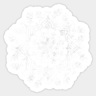 Floral Mandala - Black & White Sticker